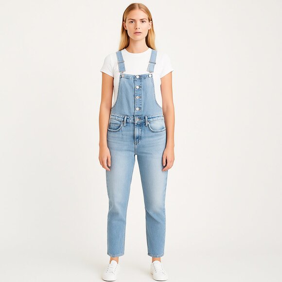 Free People Light Wash Denim Jumpsuit Jean Overalls Casual Boho Size 29 - Picture 8 of 8